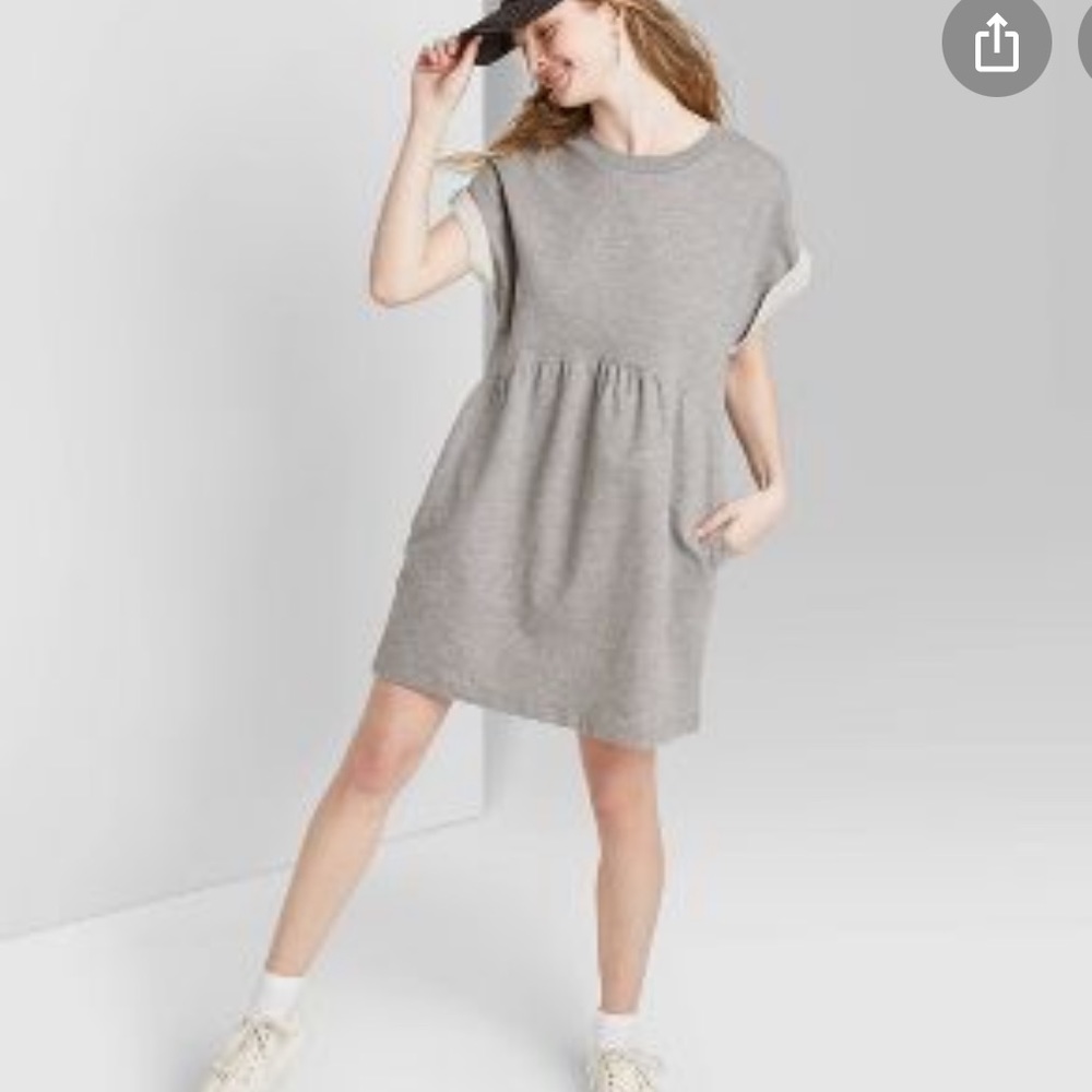 Wild fable- baby doll shirt dress rolled up sleeve
